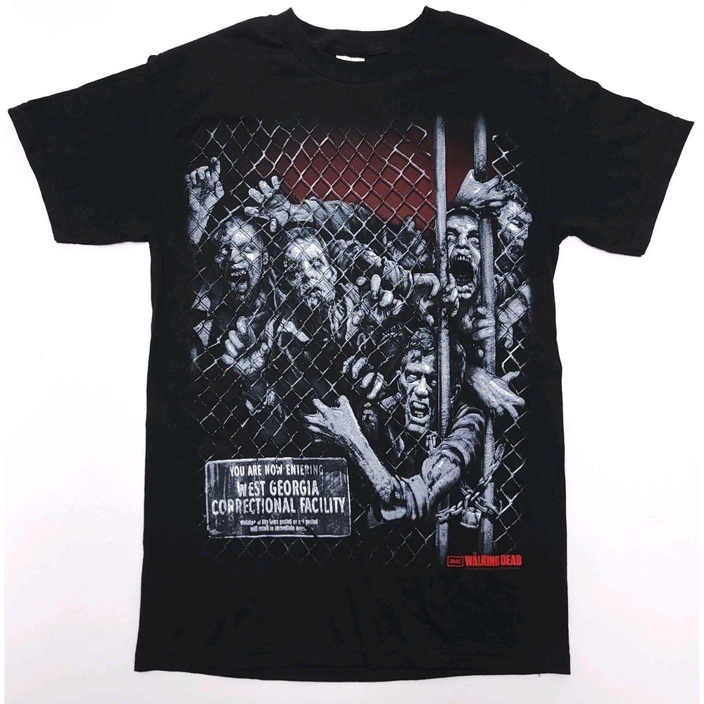 The Walking Dead AMC Prison Walkers Graphic T-Shirt Black Mens Small 2013 Tee